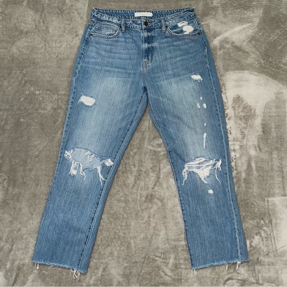 Hidden Denim - Hidden Tracey Distressed Straight Leg Jeans Medium Wash Size 31